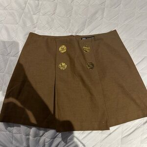 Women’s Zara Brown Skirt with Gold Accents size M